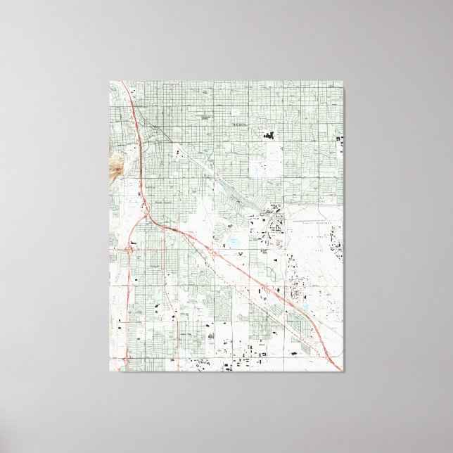 Lienzo Mapa de Tucson Arizona (1992) (Anverso)