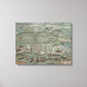 Lienzo Mapa de Túnez, de "Civitates Orbis Terrarum" por 