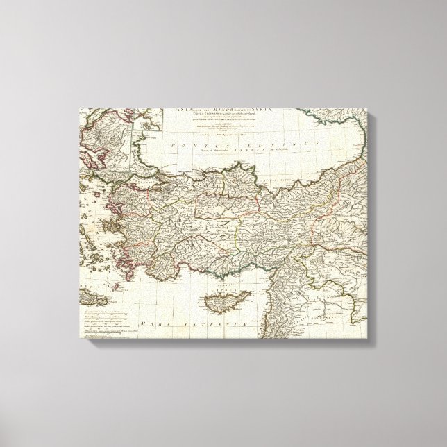 Lienzo Mapa de Turquía (Anverso)