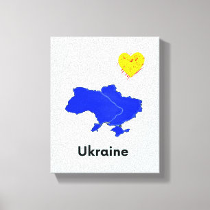 Lienzo Mapa de Ucrania