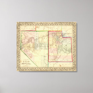 Lienzo Mapa de Utah, Nevada, por Mitchell