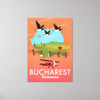 Lienzo Mapa de vacaciones de Bucarest Rumanía