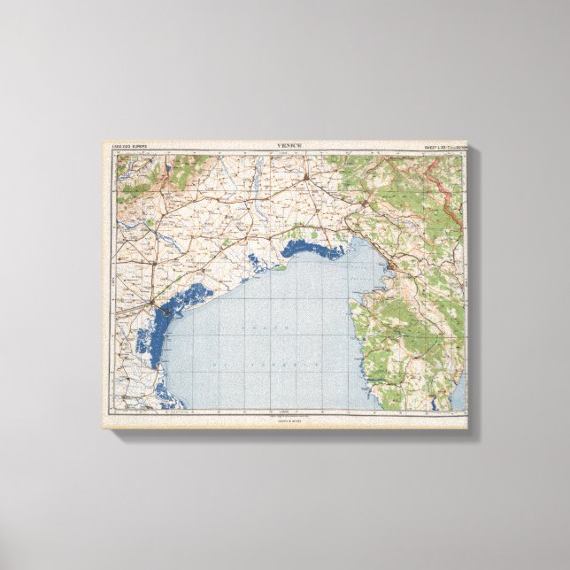 Lienzo Mapa de Venecia, Italia (Anverso)