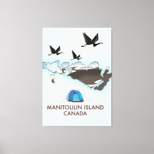 Lienzo Mapa de viaje a la isla Bathurst Canadá
