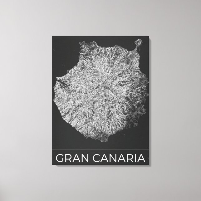 Lienzo Mapa de viaje antiguo de Gran Canaria (Anverso)
