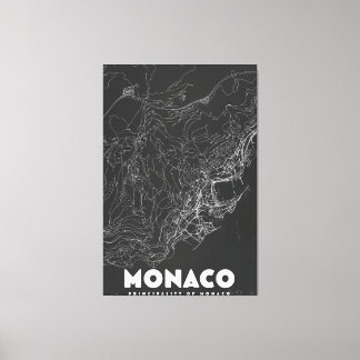 Lienzo Mapa de viaje antiguo de Mónaco