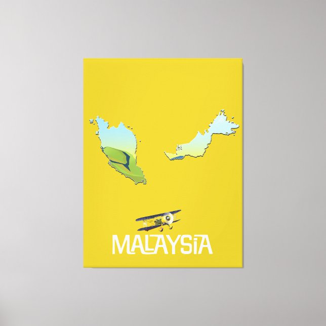 Lienzo Mapa de viaje de Malasia (Anverso)