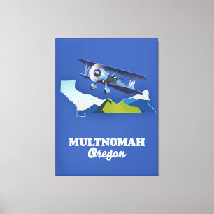 Lienzo Mapa de viaje de Multnomah Oregon