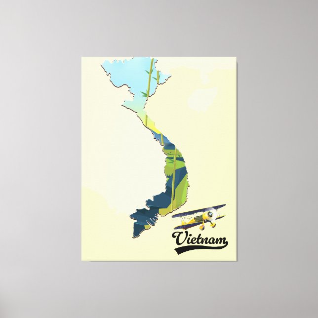 Lienzo Mapa de viaje de Vietnam (Anverso)