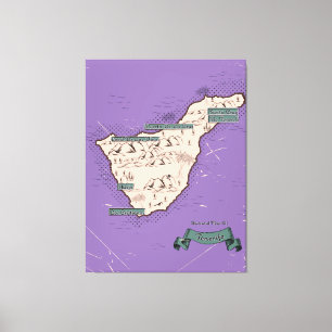 Lienzo Mapa de viaje ilustrado de Tenerife