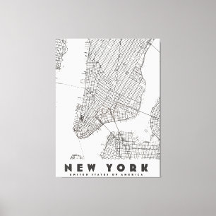 Lienzo Mapa de viaje vintage de la ciudad de Nueva York