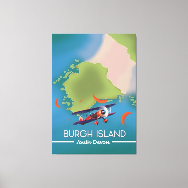 Lienzo Mapa de viajes de Burgh Island Devon (Anverso)