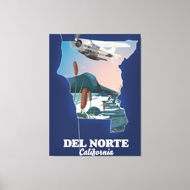 Lienzo Mapa de viajes de Del Norte California (Anverso)