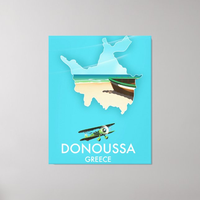 Lienzo Mapa de viajes de Donoussa Grecia (Anverso)