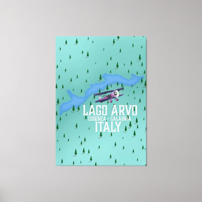 Lienzo mapa de viajes de Lago Arvo Italia (Anverso)