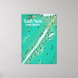Lienzo Mapa de viajes de Loch Ness Scottish Highlands