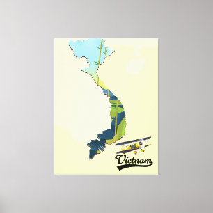 Lienzo Mapa de viajes de Vietnam