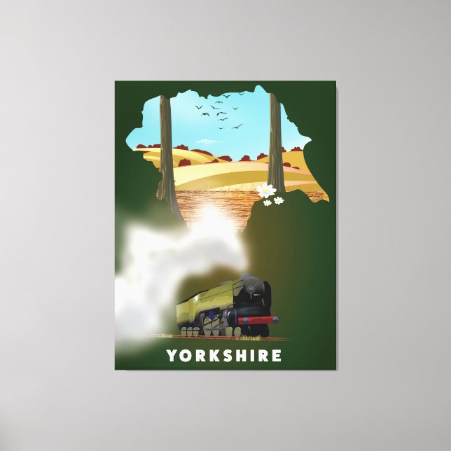 Lienzo Mapa de viajes del ferrocarril de Yorkshire (Anverso)