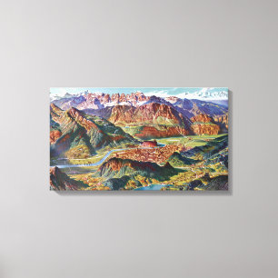 Lienzo Mapa de Viña Triente y los Dolomitas de Brenta en 