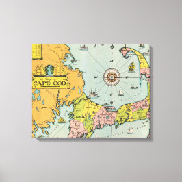 Lienzo Mapa de vintage de Cape Cod