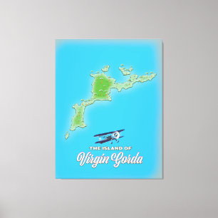 Lienzo Mapa de Virgin Gorda