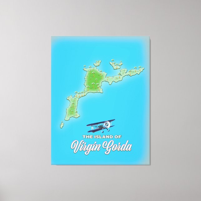 Lienzo Mapa de Virgin Gorda (Anverso)