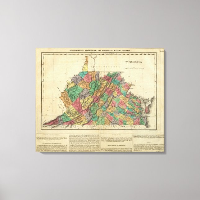 Lienzo Mapa De Virginia (Anverso)