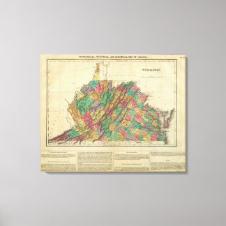 Lienzo Mapa De Virginia