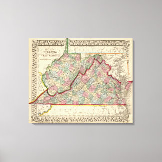 Lienzo Mapa de Virginia Occidental por Mitchell