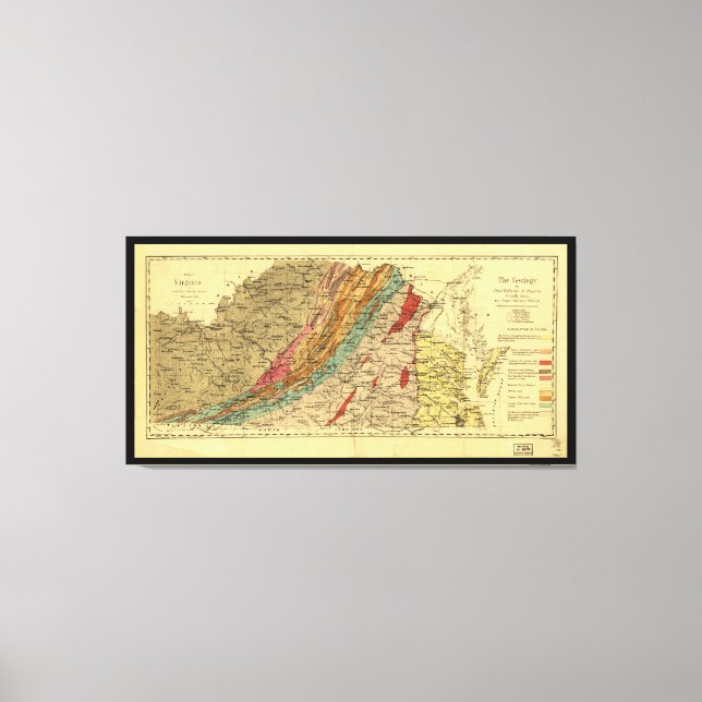Lienzo Mapa de Virginia por Jedediah Hotchkiss (1874) (Anverso)