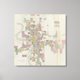 Lienzo Mapa de Wichita, Kansas