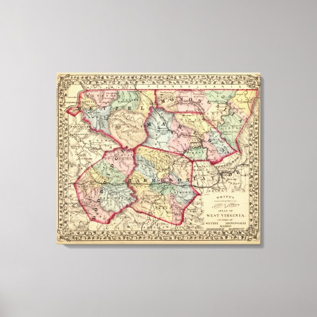 Lienzo Mapa de Winfield, Virginia Occidental (Anverso)