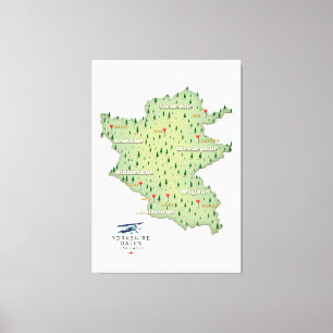 Lienzo Mapa de Yorkshire Dales England