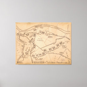 Lienzo Mapa del acampamento de la fragua del valle