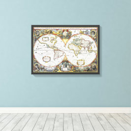 Lienzo Mapa del Antiguo Mundo de Hendrik Hondius, 1630