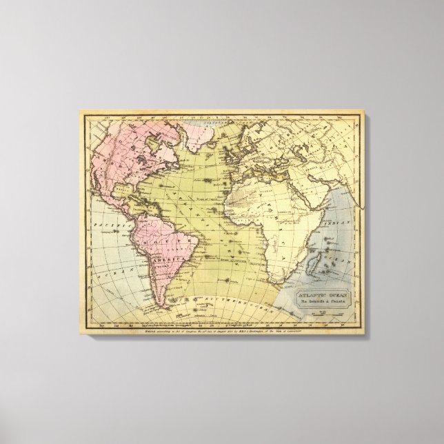 Lienzo Mapa del Atlas Atlántico (Anverso)