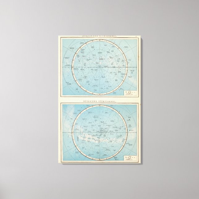 Lienzo Mapa del Atlas Celeste de S Sternhimmel (Anverso)