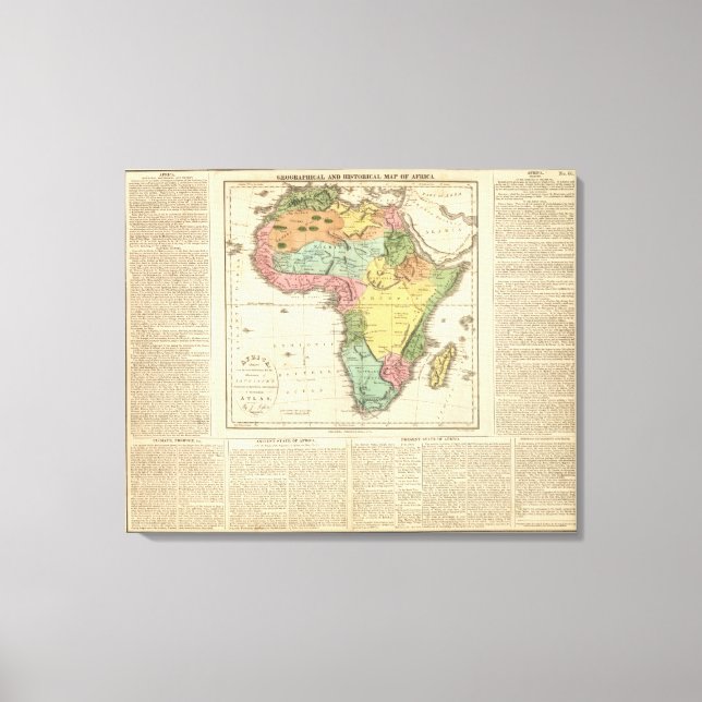 Lienzo Mapa del Atlas de África 2 (Anverso)