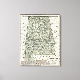 Lienzo Mapa del Atlas de Alabama