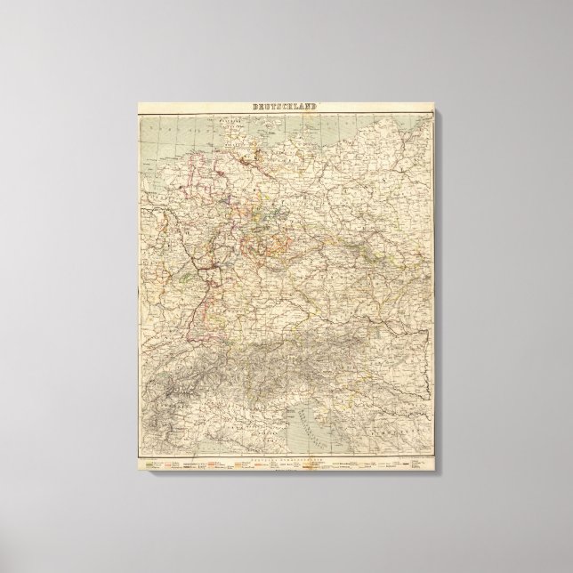 Lienzo Mapa del Atlas de Alemania (Anverso)