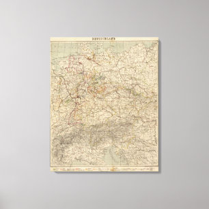Lienzo Mapa del atlas de Alemania
