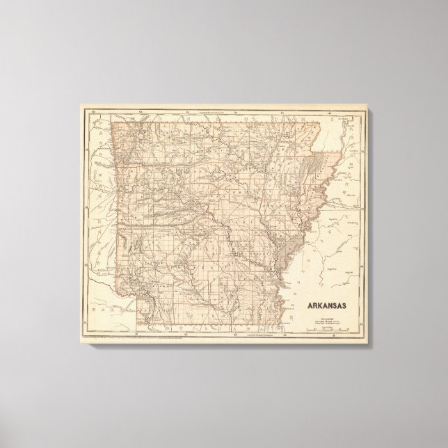 Lienzo Mapa del Atlas de Arkansas (Anverso)