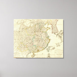 Lienzo Mapa del atlas de China, Corea