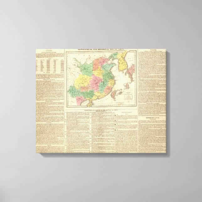 Lienzo Mapa del Atlas de China y Japón (Anverso)