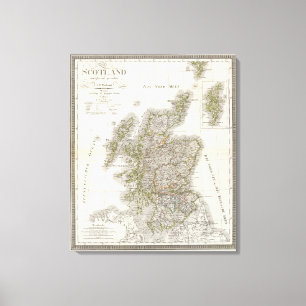 Lienzo Mapa del atlas de Escocia