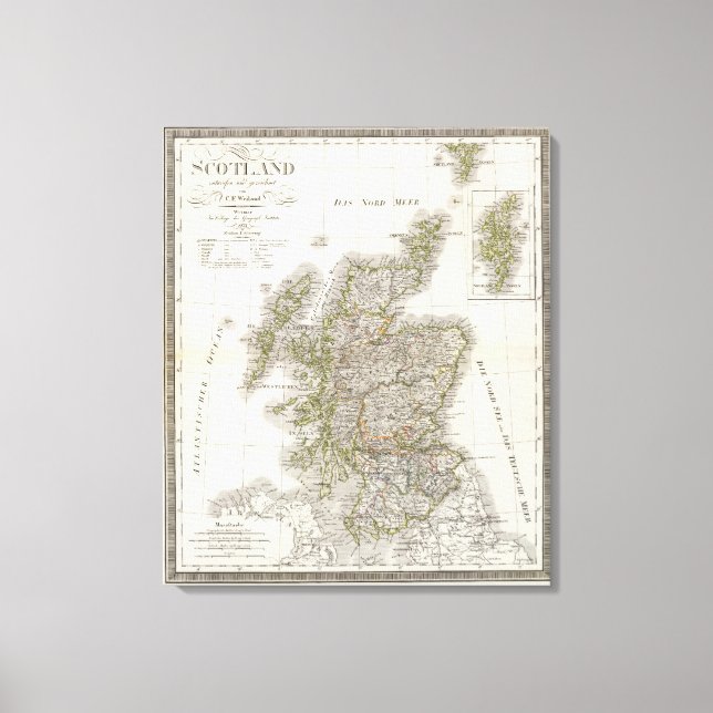 Lienzo Mapa del Atlas de Escocia (Anverso)