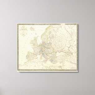 Lienzo Mapa del atlas de Europa