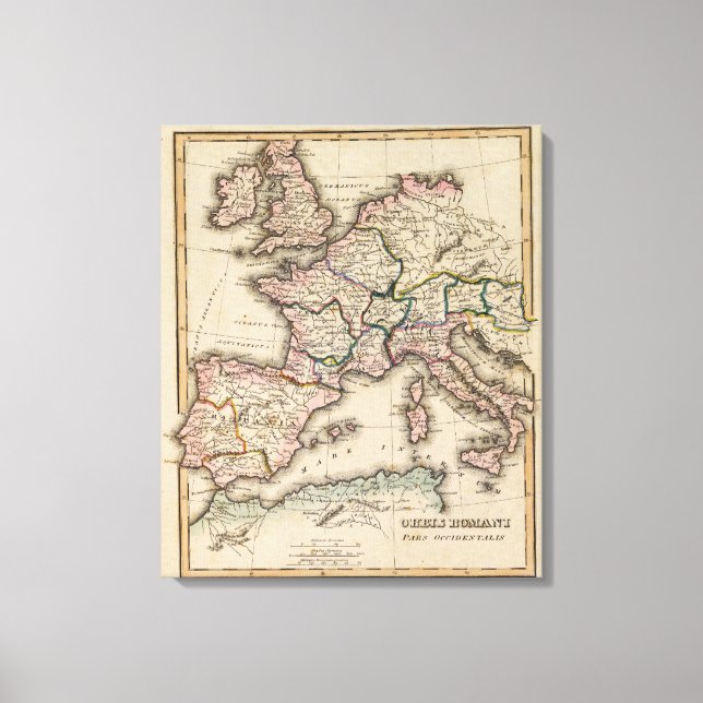 Lienzo Mapa del Atlas de Europa (Anverso)