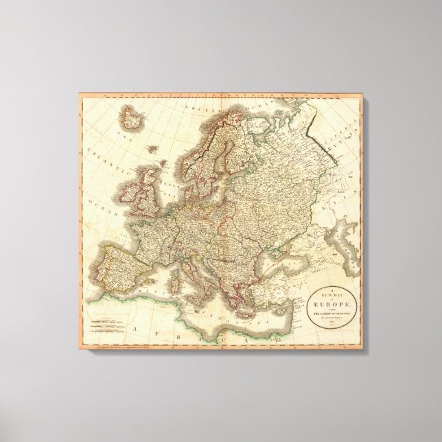Lienzo Mapa del Atlas de Europa (Anverso)