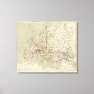 Lienzo Mapa del atlas de Europa que muestra los